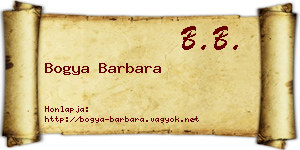 Bogya Barbara névjegykártya